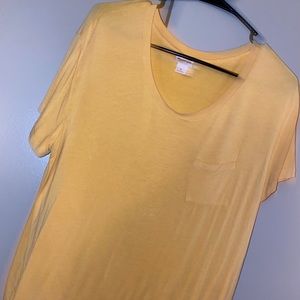 Yellow Short Sleeve Stretchy Shirt